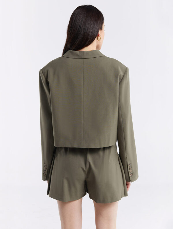 Single-breasted Cropped Blazer - Image 4